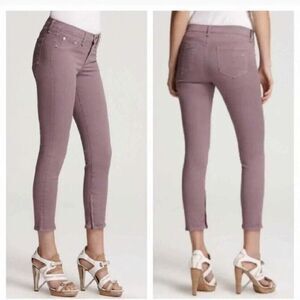 Rag & Bone Zipper Capri Skinny Ankle Jeans Dusty Lavender Purple Size 24